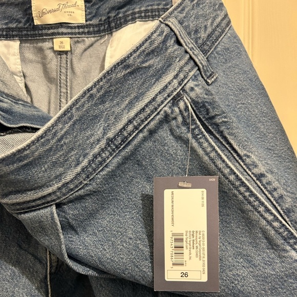 NWT Wide Leg Denim Cargo pleated Trousers - Medium Wash 26 plus size - Picture 4 of 6